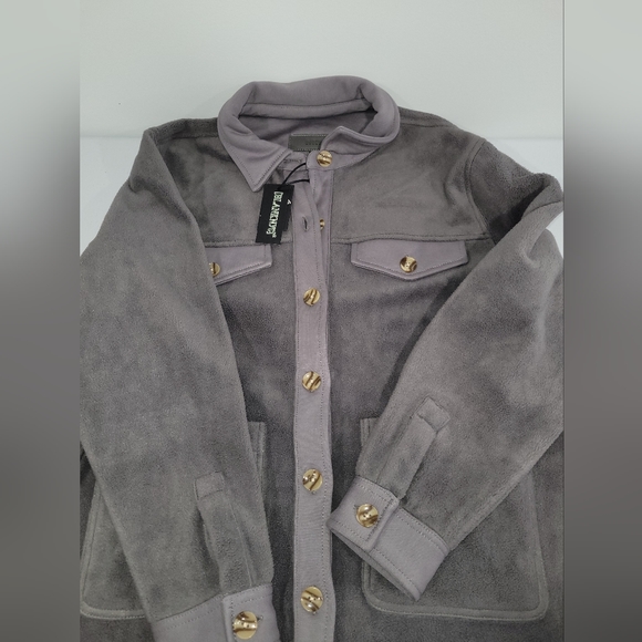 BLANKNYC charcoal gray fleece shacket. Size L - Picture 2 of 4